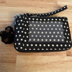 Kipling polka dot wristlet